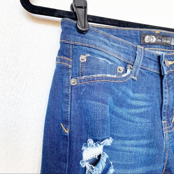 JET John Eshaya Distressed Cropped Denim Size 0 - Picture 3 of 8
